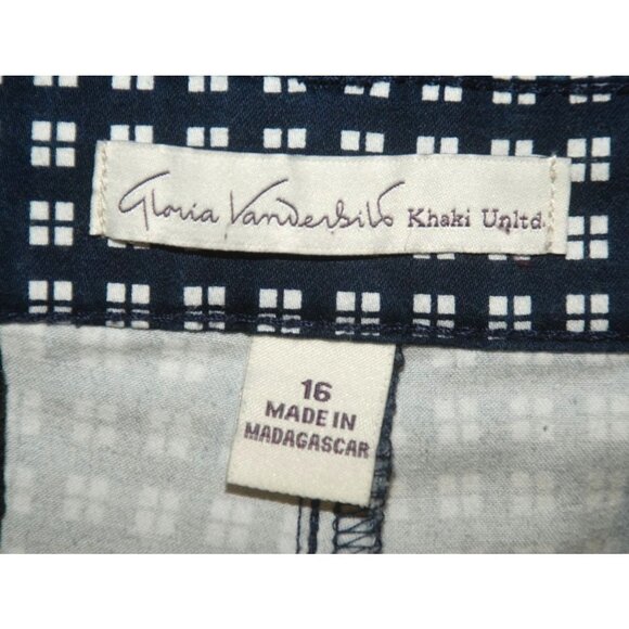 Gloria Vanderbilt Ladies Blue Capri Pants Size 16 Stretch Checks Straight Leg - Picture 8 of 9